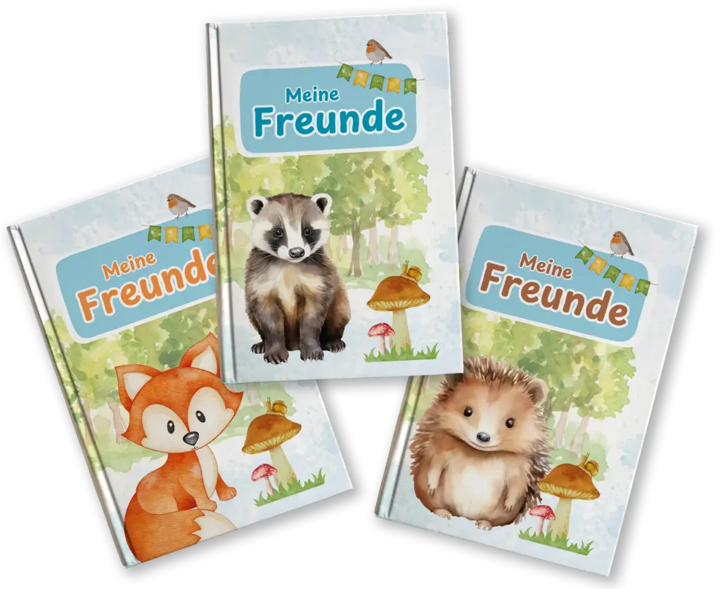 Freundebuch Fuchs Dachs Igel