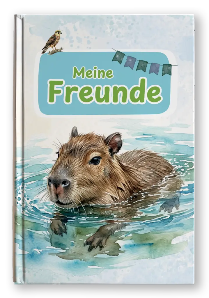 Freundebuch mit einem Capybara/Wasserschwein