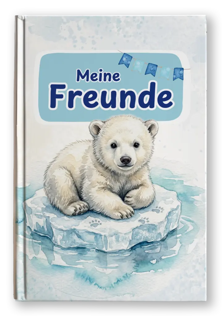 Freundebuch mit einem Eisbären