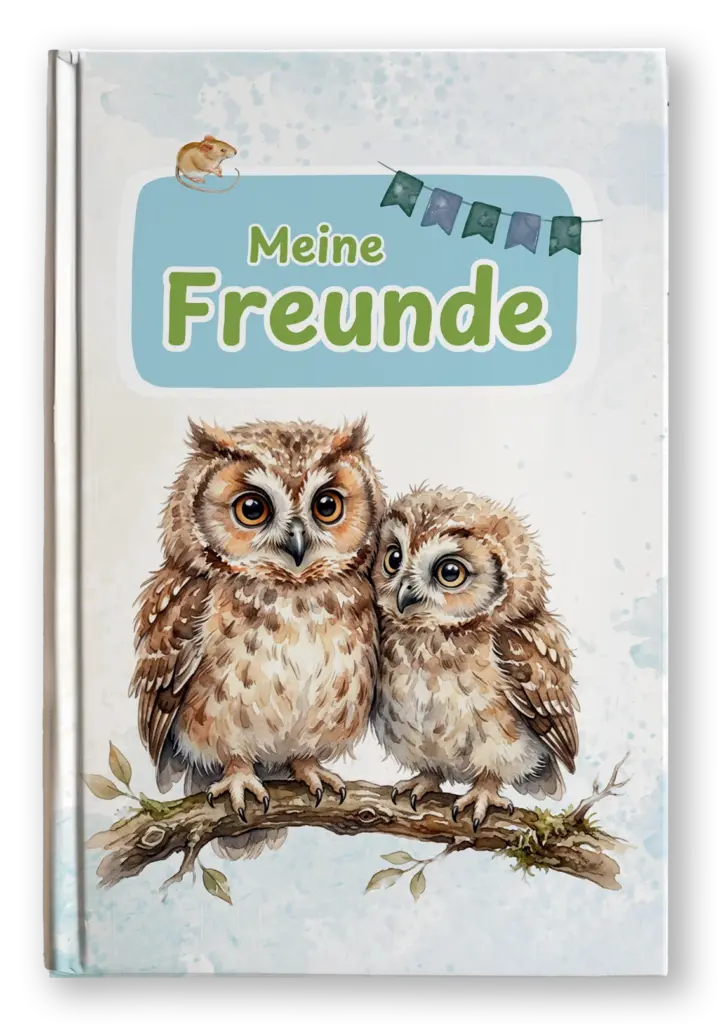 Freundebuch mit Eulen