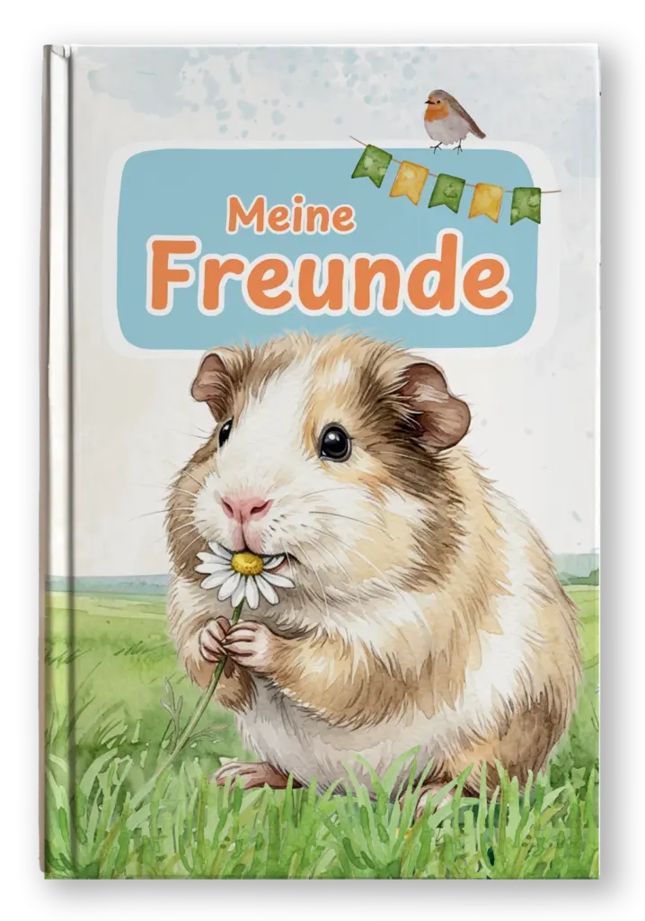 Freundebuch mit einem Meerschweinchen